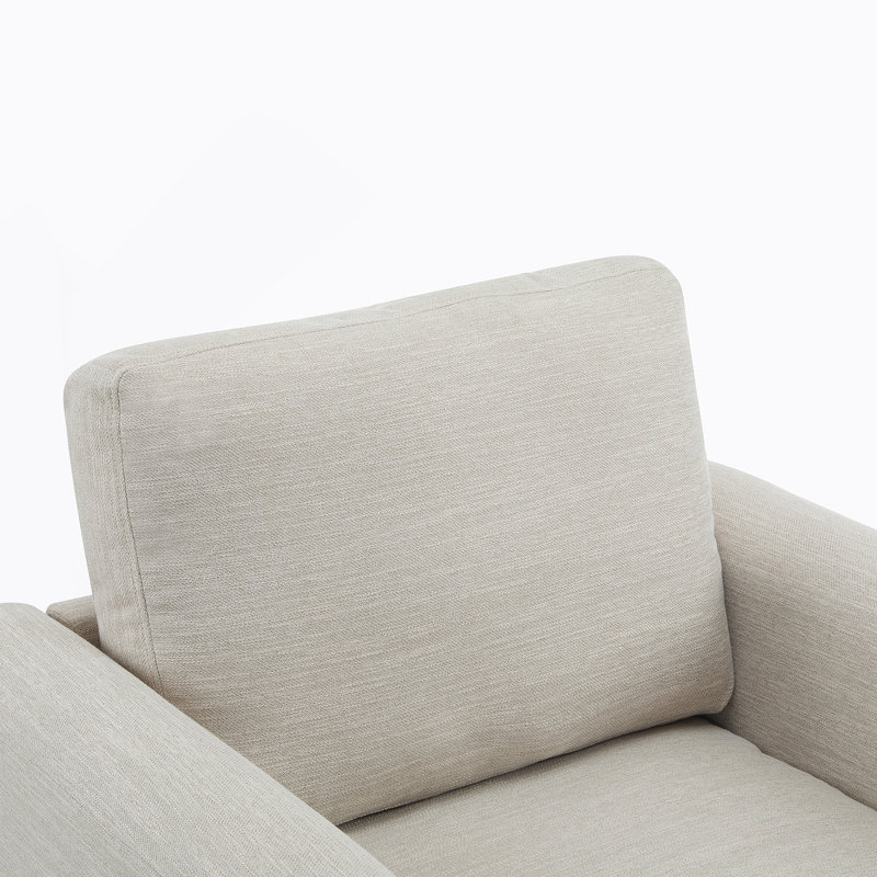 Fauteuil rembourré en tissu Harmonia, Beige