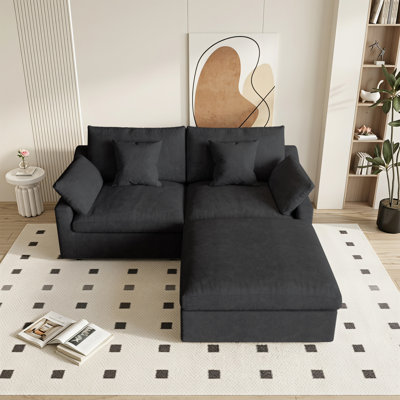 Canapé modulaire rembourré avec repose-pieds