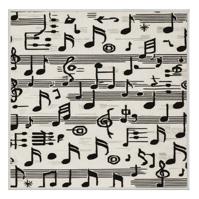  Washable Musical Notes and Symbols Music Area Rug