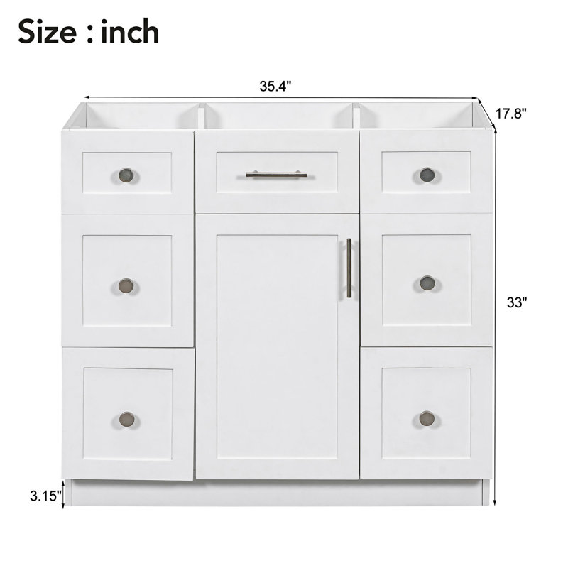 35.4'' Single Bathroom Vanity Base Only