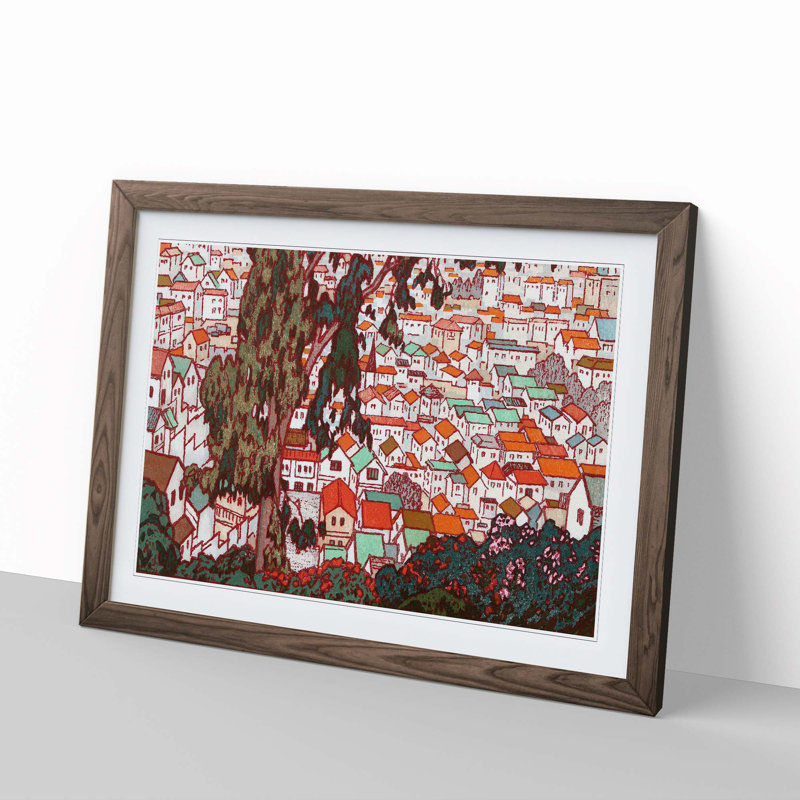 Tree to the Mountain by Toshi Yoshida - Picture Frame Painting Print, Walnut Framed, 27cm H x 36cm W x 2cm D