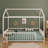 Floor Bed Frame With Fence, House Shaped Design Bed For Kids And Toddler-885040245