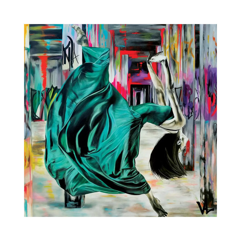 Colors and Danse 1 Piece Painting on Canvas, 66.04cm H x 66.04cm W x 3.81cm D, Wrapped Canvas