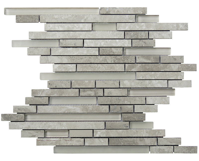 Carreau de mosaïque linéaire gris