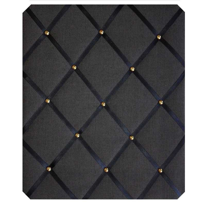 Fabric Covered, 60cm H x 48cm W, Black/Gold