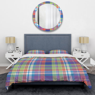 Blue/Green Microfiber 3 Piece Duvet Cover Set