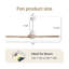 Ventilateur de plafond moderne à 5 pales de 52 po avec lumière DEL et télécommande Sofucor, blanc et beige-133441935
