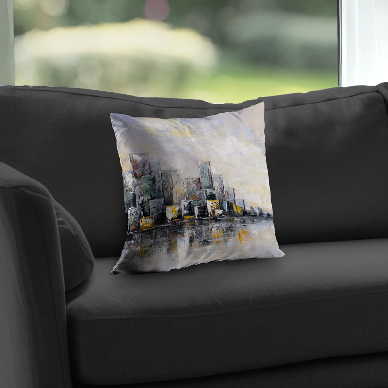 Abstract Cityscape Morning Poly Twill Throw | Home Decor