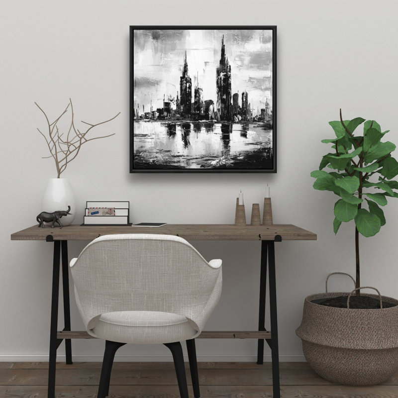" Mono Urban Cityscape ", 24" H x 24" W
