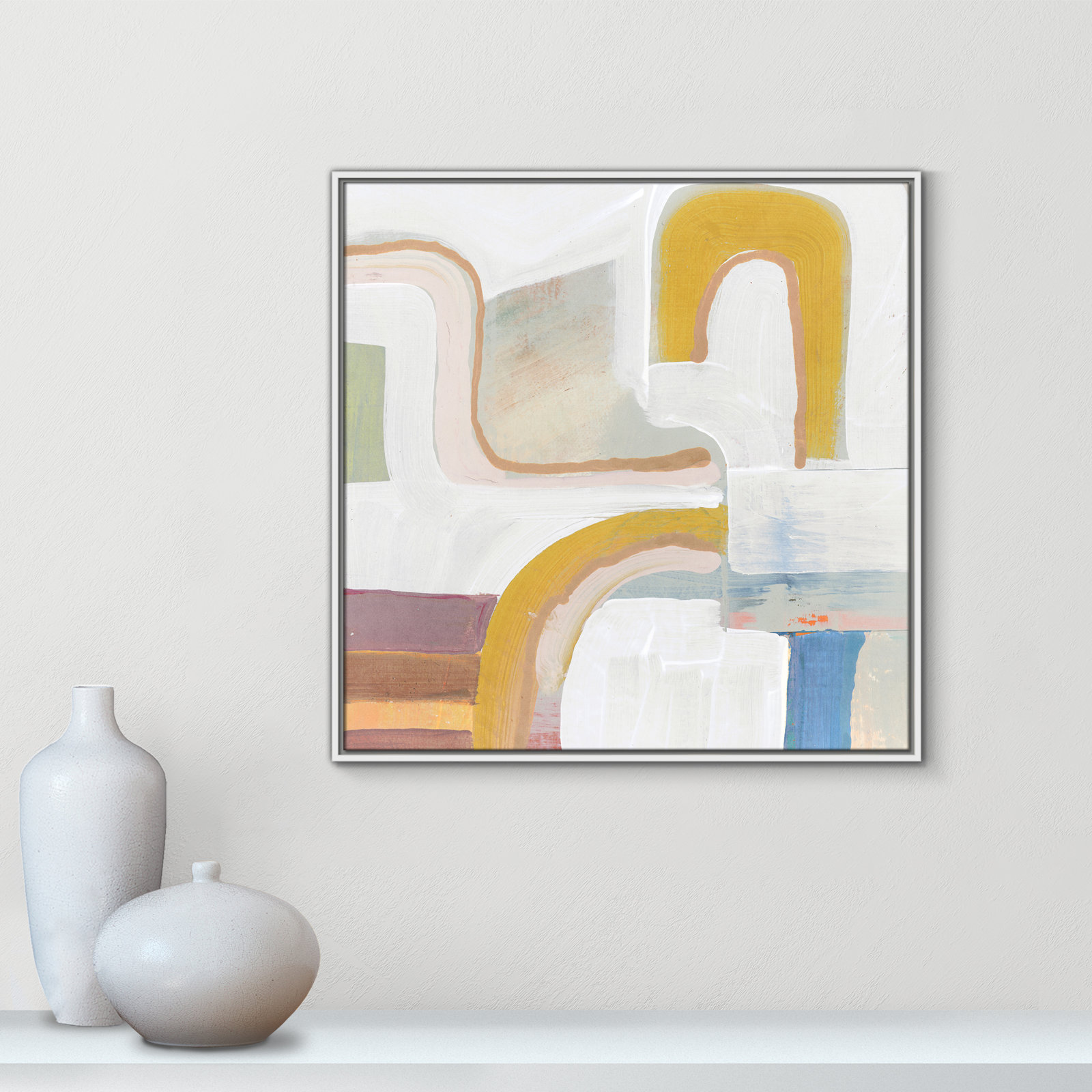 Copeland "Together Again I" Painting by Cartissi, 31.5" H x 31.5" W, White