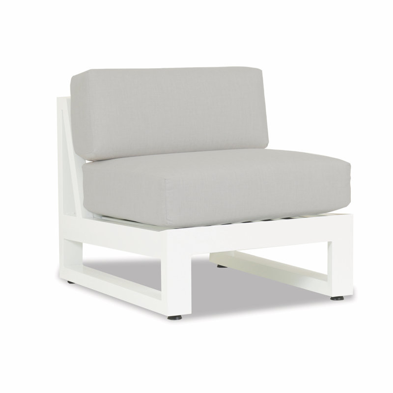 Newport Outdoor Armless Lounge Chair, Cast Silver Sunbrella®