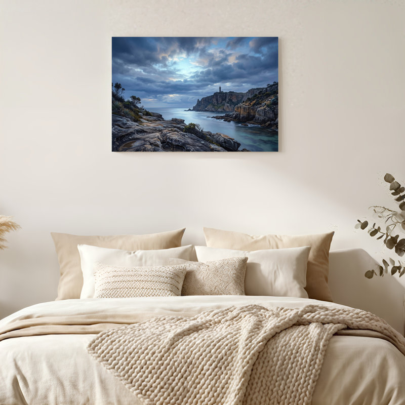 «Gallery Wrap», art mural sur toile pour le salon, la chambre à coucher, le bureau ou le vestibule - décoration murale décorative avec paysage côtier