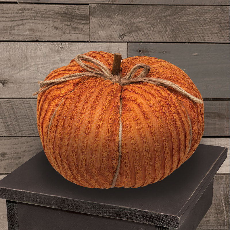 Chenille Thanksgiving Stuffed Holiday Accent, Orange