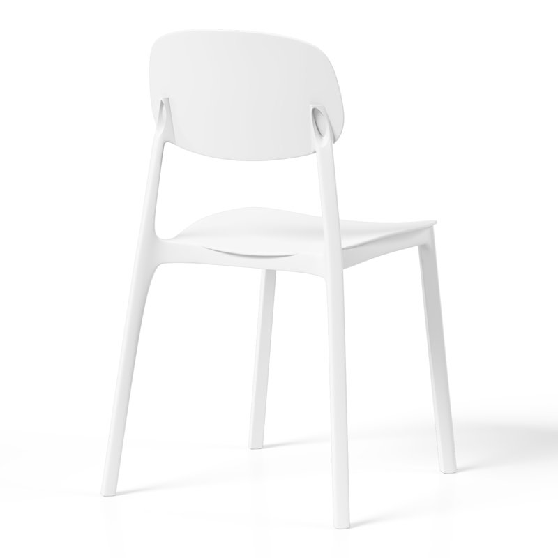 Delron All-Weather Stacking Patio Dining Side Chair, White