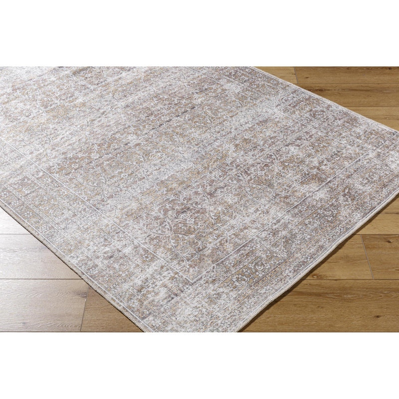 Our PNW Home x Livabliss Machine Washable Oriental Boho Dark Brown Cream Area Rug, Rectangle 3'3" x 4'11"