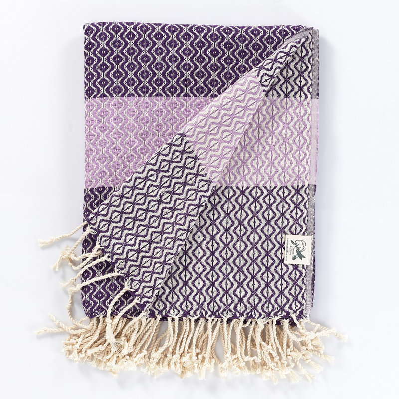 Hand Woven Throw Blanket, Purple