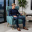 Fauteuil d'appoint en velours avec pieds en métal, fauteuil rembourré moderne, fauteuil à oreilles pour petits espaces de salon-597782177