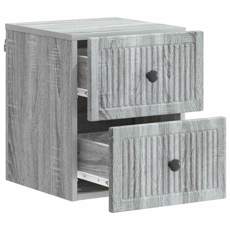 33cm W Manufactured Wood Bedside Table, Grey Sonoma