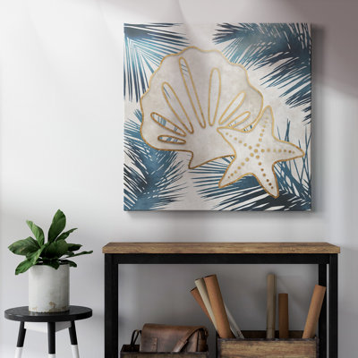 Shells and Palms I-Premium Gallery Wrapped Canvas - Ready to Hang