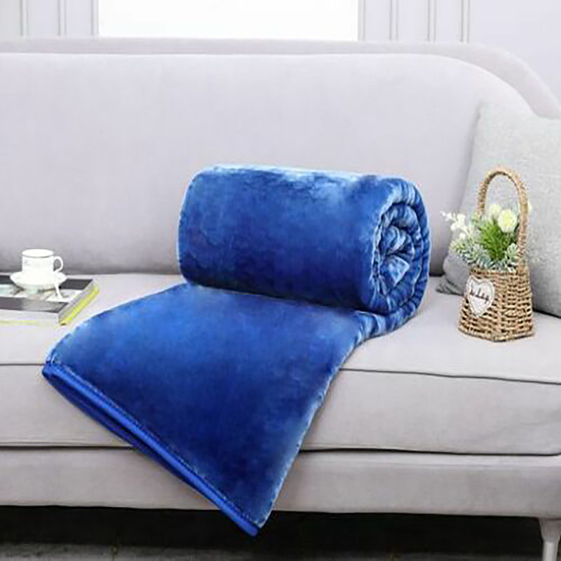 Erna Canora Grey Throw, W150 x L200cm, Blue