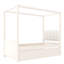 Lit plateforme simple avec tête de lit tapissier, lit gigogne simple et 3 tiroirs, cadre de lit à baldaquin princesse pour enfants, rangement et assemblage facile, beige-308120067-308120065