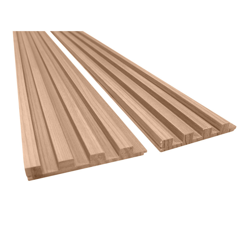 106” L x 6” W Shiplap Wood Wall Paneling, 3D Wall Paneling for Interior Wall Décor, Light Oak