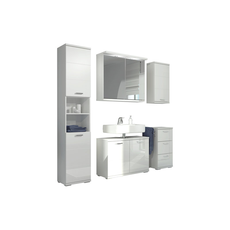 Evonda Bathroom Storage Cabinet, White