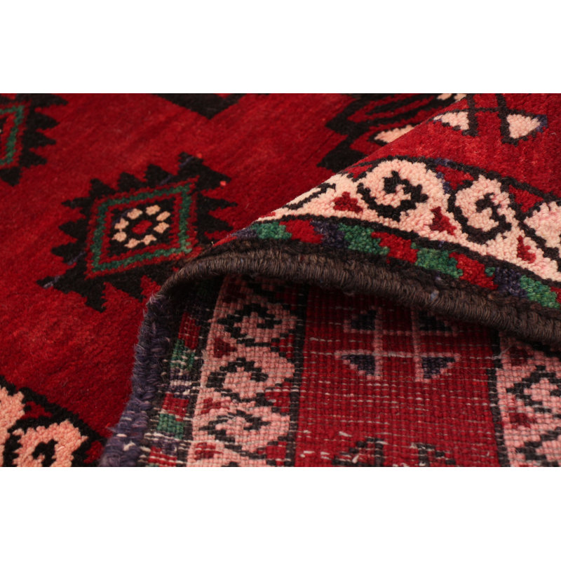 One-of-a-Kind 4'10" X 9'4" 1980s Wool Area Rug in Red