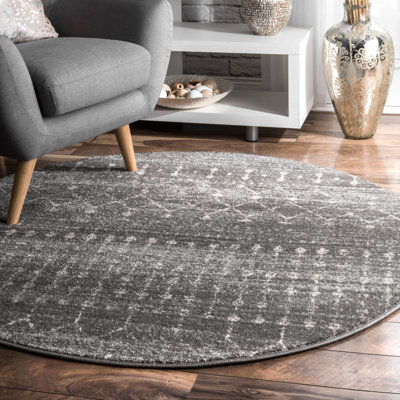 Guimauve Machine Woven Dark Gray Indoor Rug