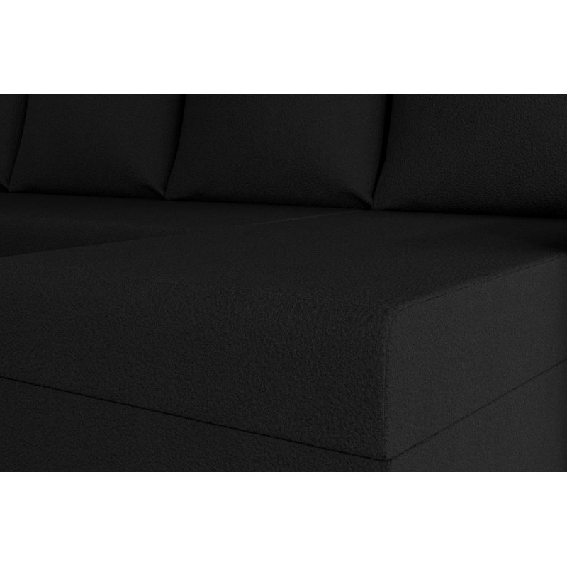 Benedicto 5 Seater Corner Sofa , Black - NowOrNever100