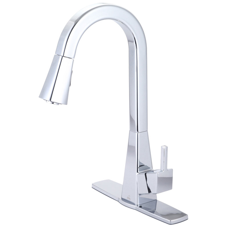 Olympia Faucets Pull Down Kitchen Faucet, Polished Chrome