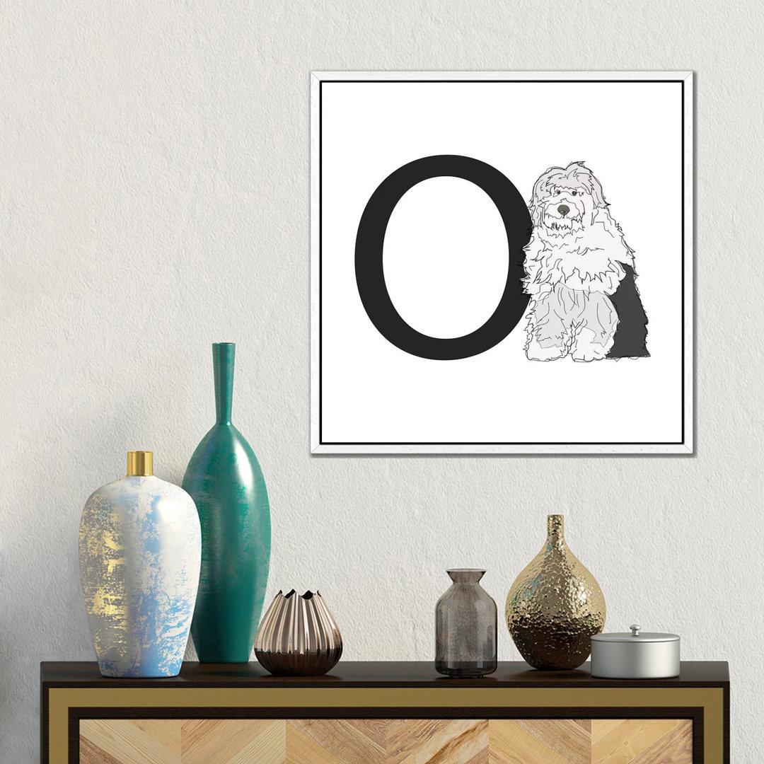 O Is For Old English Sheepdog von Sketch And Paws - Gallery-Wrapped Canvas Giclée on Canvas