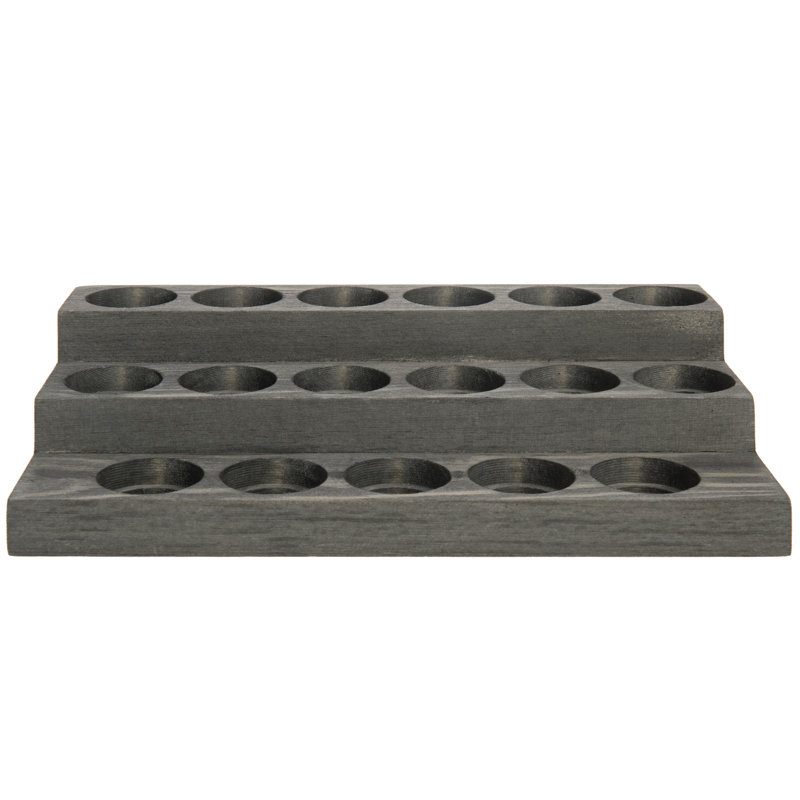 Wood 17 Compartment Makeup Organiser, Grey
