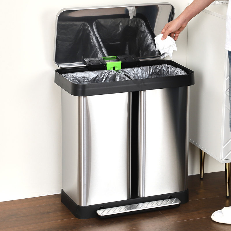 Stainless Steel Recycling Bin - 65.4 L