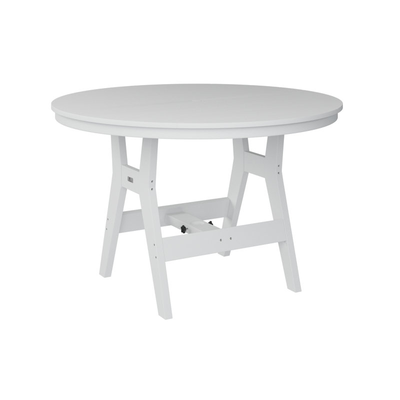 Berlin Gardens Harbor Natural Coastal Grey 48″ Round Bar Table, White, 35.5" H x 48" W x 48" D