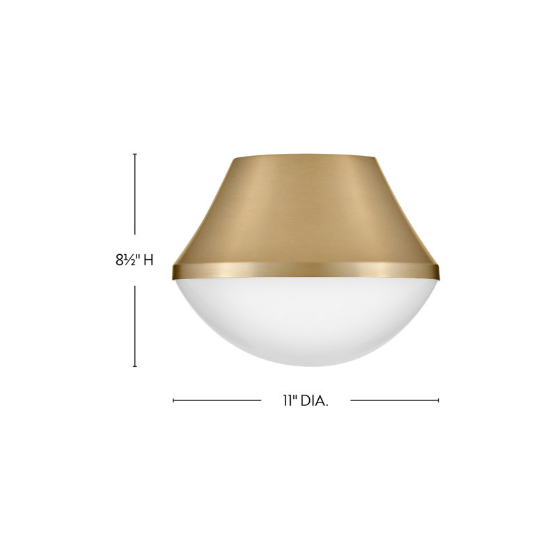 Carsyn Glass Flush Mount, Lacquered Brass