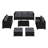 7-Piece Outdoor Wicker Sectional Sofa Set With Ottomans & Storage Table, All-Weather Patio Conversation Set For Backyard, Garden & Poolside-249804329-249625257