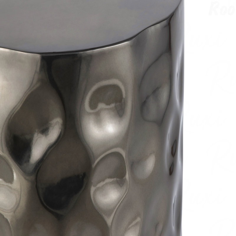 Table de bout en métal de style moderne avec finition nickel
