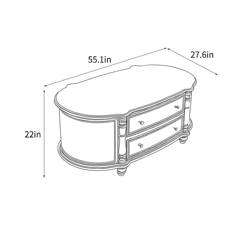 Table basse de style européen, Beige