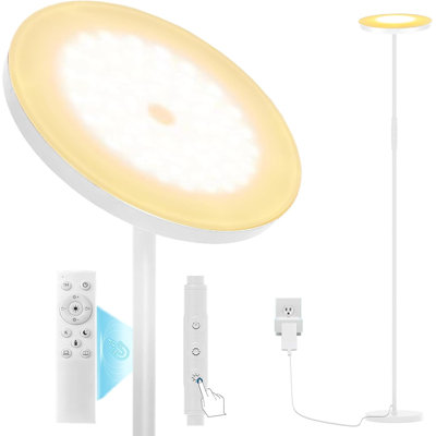 Lampe sur pied à DEL à intensité variable avec télécommande et minuterie pour la chambre à coucher / salon, lampe sur pied à économie d'énergie 36W 3400LM