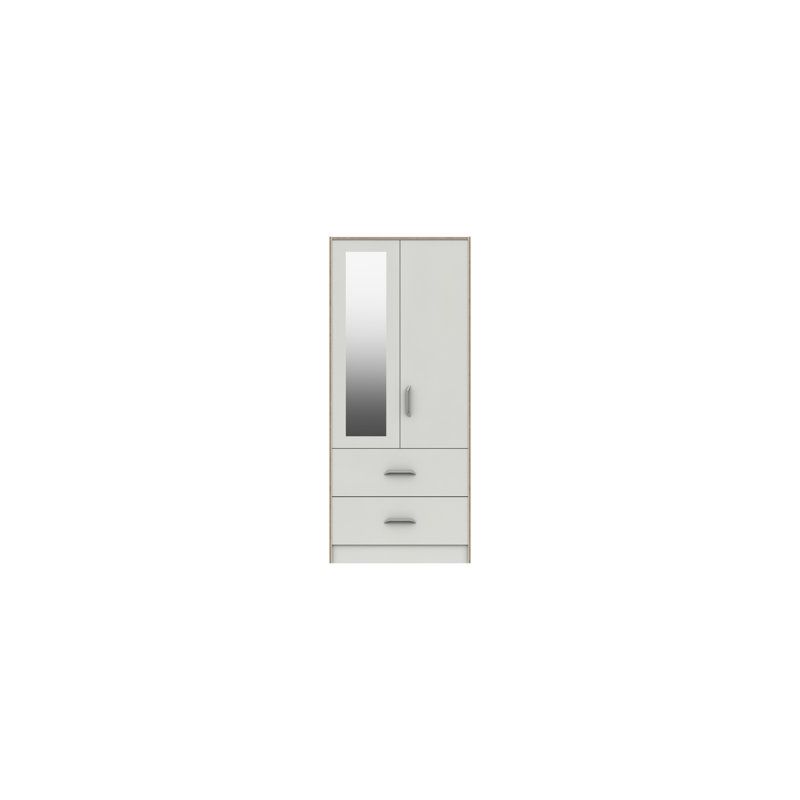 Zakariyah 2 Door Manufactured Wood Wardrobe, White