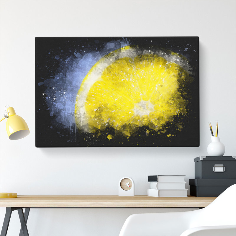 Lemon Slice - Wrapped Canvas Print, 40cm H x 60cm W x 3cm D