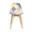 40.5cm Patchwork Linen Nordic style Dining Chairs with Solid Wood Legs-585766149