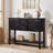 Sideboard Console Table With 2 Drawers And Cabinets And Bottom Shelf, Retro Style Storage Dining Buffet Server Cabinet