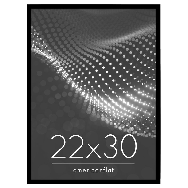 Americanflat Picture Frame - Thin Border Poster Frame with Plexiglass for Wall Display, Black, 22" x 30"