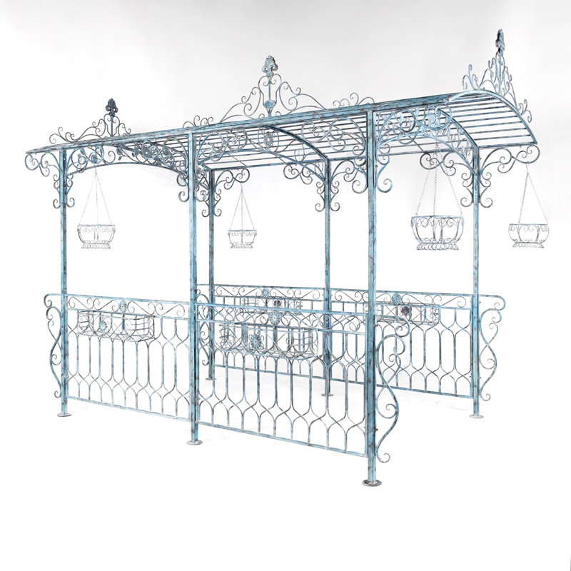 Pavillon de jardin Georgia Iron Patio, Bleu clair