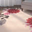 Tapis floral en laine touffeté à la main ivoire-21412821