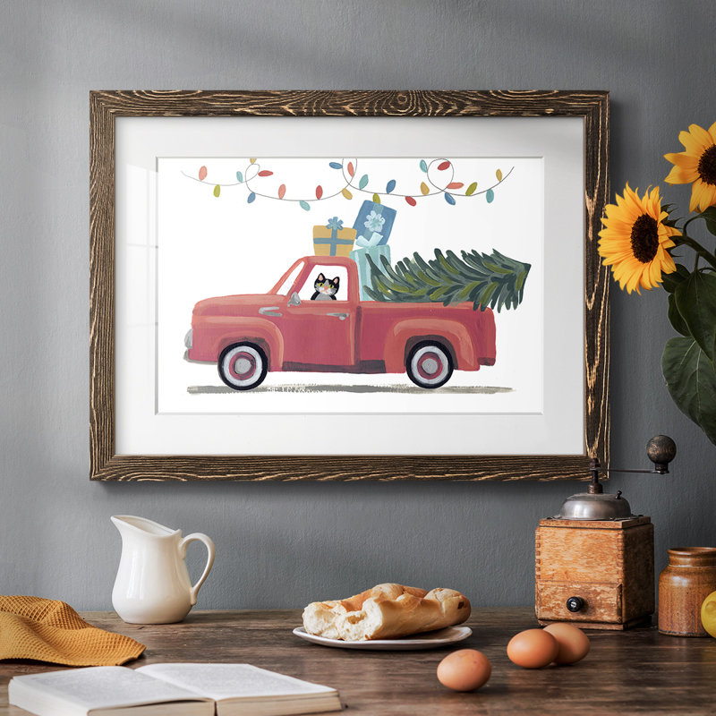 «Retro Winter Celebration Collection A», reproduction d'un seul cadre photo, Noyer, H 14 po x l 20 po x P 1,5 po