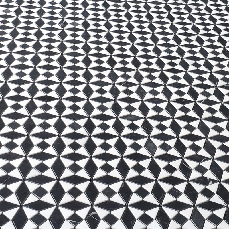 Random Sized Marble Grid Mosaic Wall & Floor Tile