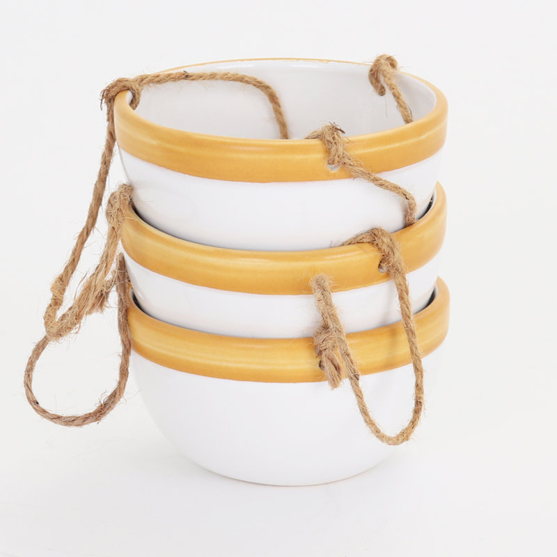Ceramic Hanging Planter, Gold